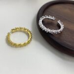 White Chrysanthemum Adjustable Index Finger Ring High Class Elegant Opening - Image 2