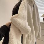 Women's Petite Thick Casual Stand-collar Furry Coat - Image 7
