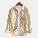 Corduroy Shirt Men Long Sleeved Shirt Thickened Retro Shirt - Image 4