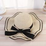 Summer Sun Hat Women Straw Hats Sunshade Panama  Fashion Bow Beach Hat Foldable Travel Caps - Image 4