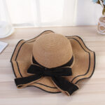 Summer Sun Hat Women Straw Hats Sunshade Panama  Fashion Bow Beach Hat Foldable Travel Caps - Image 2