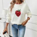 Strawberry Jacquard Sweater Pullover