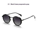 Round Frame Retro Sun Glasses Reflective Lenses - Image 4