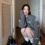 Bow Tie Round Neck Sweater Jacket For Women, Loose In Winter - Image 4