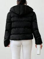 Women's Casual Solid Color Zipper Hoodie Jacket - Image 5