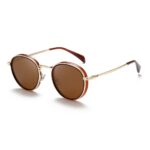 Round Frame Retro Sun Glasses Reflective Lenses - Image 5