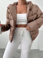 Women's Casual Solid Color Zipper Hoodie Jacket