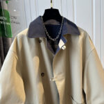 British Style Contrast Color Trench Coat For Women - Image 4