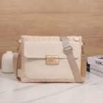 Straw Shoulder Bag Solid Color Crossbody