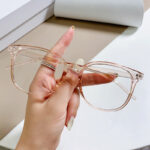 New Trendy Beige Nail Glasses Frame For Women - Image 4