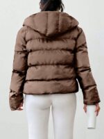 Women's Casual Solid Color Zipper Hoodie Jacket - Image 3