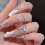 Full Diamond Bow Pendant Necklace Accessories For Women - Image 5