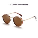 Round Frame Retro Sun Glasses Reflective Lenses - Image 6