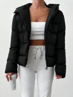 Women's Casual Solid Color Zipper Hoodie Jacket - Image 4