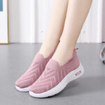 Casual Mesh Shoes Sock Slip On Flat Shoes For Women Sneakers Casual Soft Sole Walking Sports Shoe - Image 3