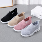 Casual Mesh Shoes Sock Slip On Flat Shoes For Women Sneakers Casual Soft Sole Walking Sports Shoe - Image 2